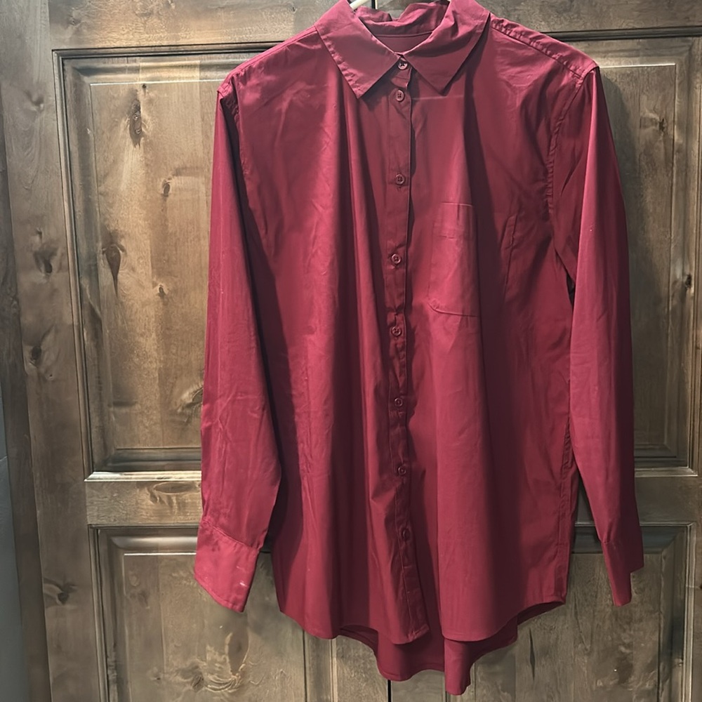 A New Day Poplin Button Down Shirt Menswear Boyfriend Vibe Size Medium